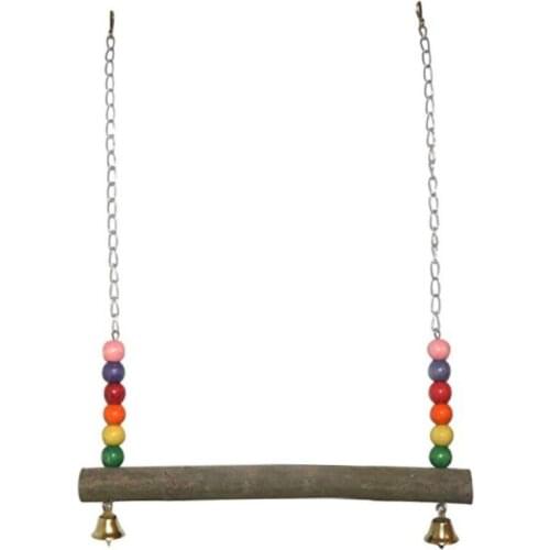 Drop Ship Chicken Swing Wooden Toy Hens Handmade Bird Cage Toys Parrot Macaw Training Stand Holder