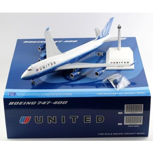 1:200 Alloy Collectible Plane JC Wings XX2266 United Airlines "Star Alliance" Boeing B747-400 Diecast Aircarft Jet Model N104UA
