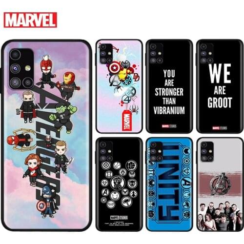 Marvel Avengers cute text logo For Samsung Note 20 10 9 8 Ultra lite Plus Pro F62 M62 M60 M40 M31S M21 M20 M10S Soft Phone Case