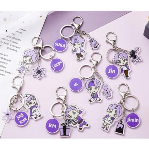 Newest Bts-520 Keychain Silicone Portrait Keychain Men and Women Fashion Accessories Mobile Phone Bag Pendant Holiday Gifts
