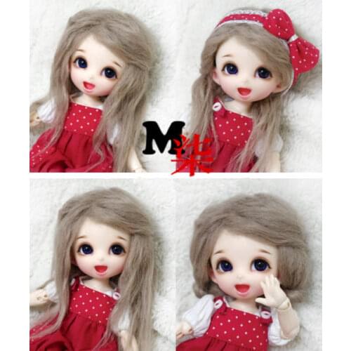 New 1/12 3-4 inch 9-10cm 1/8 4-5 inch 12cm 14cm BJD Plush fabric wig Milk Coffee For PukiFee lati Doll Antiskid BJD Doll Wig