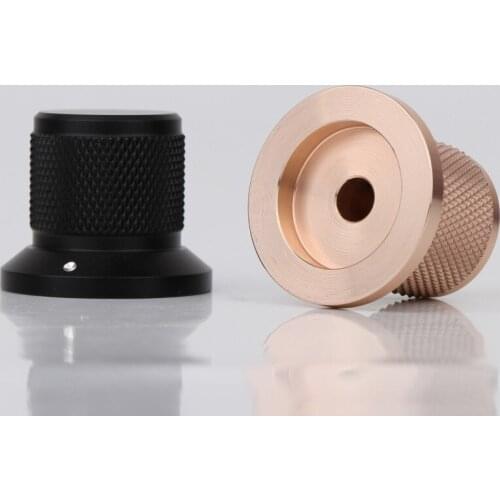 Preffair 4*KN3022 Glod/Balck Guitar Bass Knob Durable Dome Knob Volume Tone Control Replacement Parts Electric Guitar Bass Screw