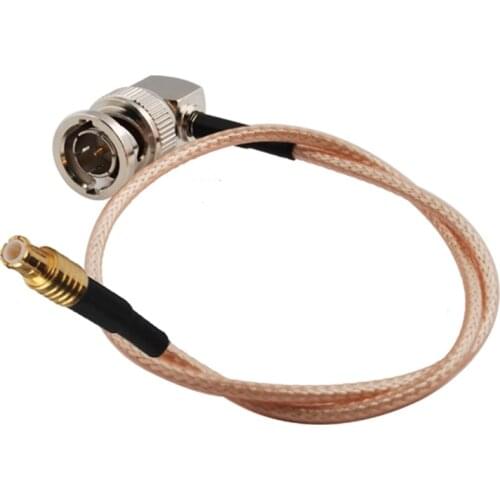 Superbat MCX Male Plug Straight to BNC Male Plug 75ohm Right Angle RG179 60cm RF Coaxial Cable