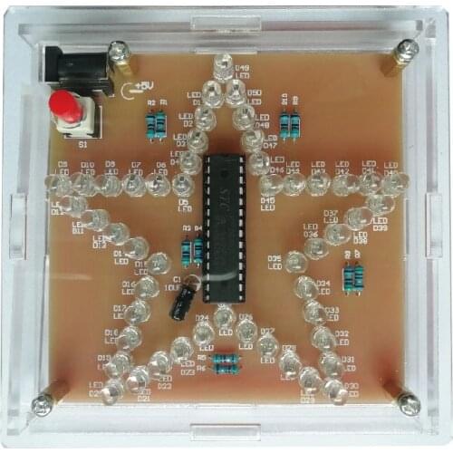 Five-pointed Star Colorful Dazzling Water Lamp LED Light 51 Single-chip Electronic DIY Production Kit