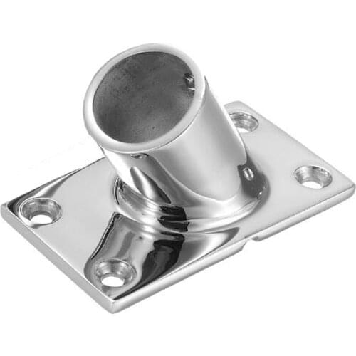 1 Pcs Boat 316 Stainless Steel 25mm 30 Degree Hand Rail Fitting Pipe 1" Rectangular Stanchion Base