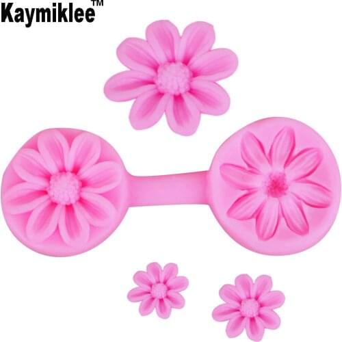 Kaymiklee M468 Daisy Veiners Silicone Molds Fondant Sugarcraft Gumpaste Resin Clay Water Paper Art Flower Cake Decorating Tools