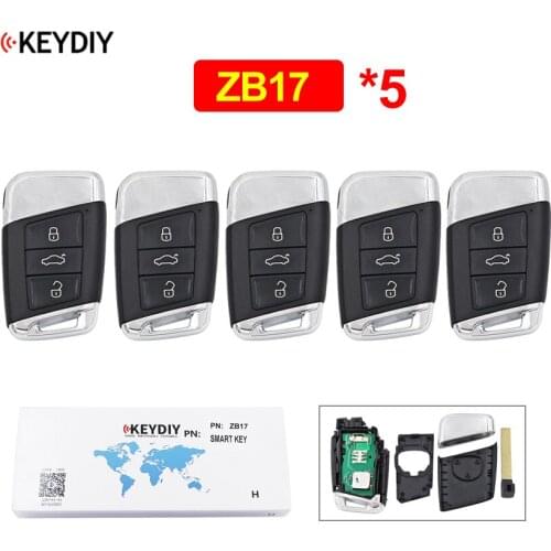 5Pcs/Lot KEYDIY 3 Button Universal KD Smart Key ZB17 Car Key Remote Replacement for KD-X2 Fit for More than 2000 Models