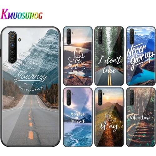 For OPPO A5 A9 2020 F7 Phone Cover Shell Travel mountain sea beach for OPPO Reno 2 Z 2Z 2F 3 4 Pro 5G Bright Black Phone Case