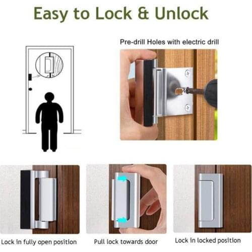 Aluminum Alloy Hinge Home Door Reinforcement Lock, Child Safety Door Reinforcement Lock Suitable Children Anti-theft