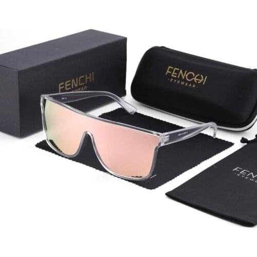 FENCHI NEW Sunglasses Women Men Black Driving Windbreak Oversized Female Sun Glasses Goggles Zonnebril Dames Oculos Feminino