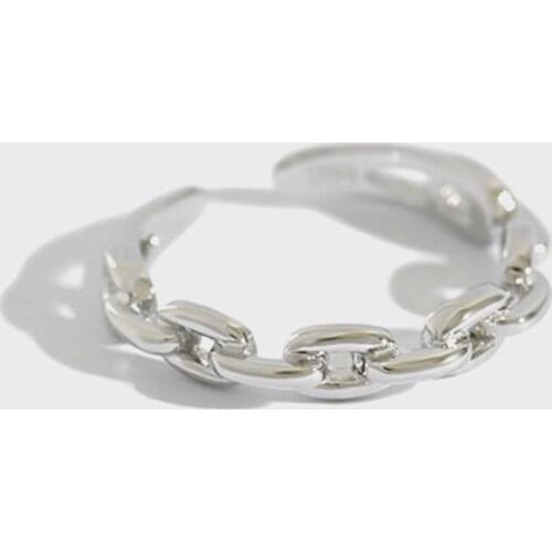 Flyleaf Smooth Chain Shape Open Rings For Women 2018 New Trend 100% 925 Sterling Silver Lady Fashion Jewelry