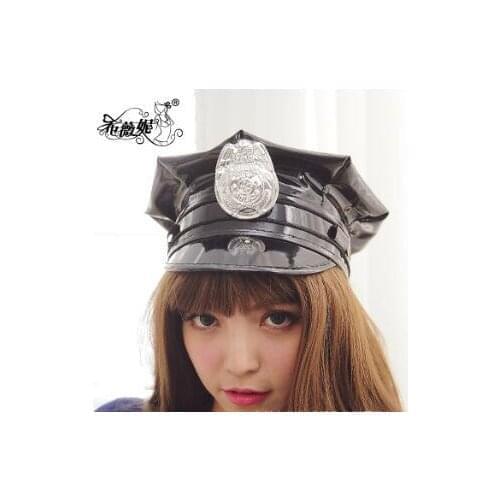 2021 black police hat cosplay police military hat uniform cap police uniform hat halloween party supplies