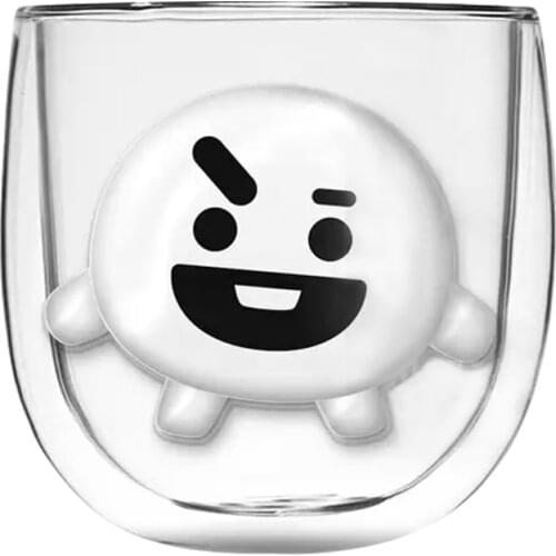 3D 2-tier Lovely Bear Innovative Beer Glasses Glass mug Heat-resistant Double Wall Coffee Cup Milk Juice Mug Drinkwear