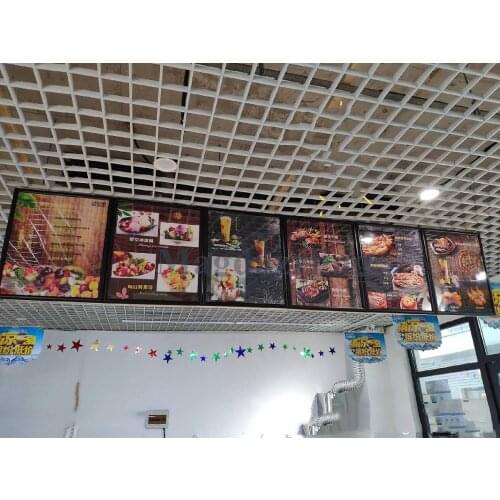 6Units X A1 size curved black aluminum snap frame led illuminated menu boards resturant menu display light boxes signs