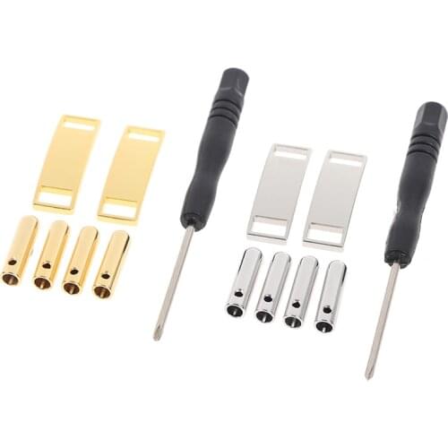 DIY Shoe Accessories Shoe Buckle (4*shoelace Head+2*shoelace Sign+1*screwdriver+4*screws) Metal Shoelaces Tips Shoe Lace Lock