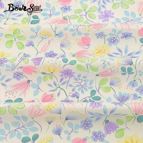 Booksew 100% Cotton Twill Fabric Sewing Cloth Flowers Design Quilting Home Textile DIY Patchwork Bedsheet Baby Fat Quarter Tissu