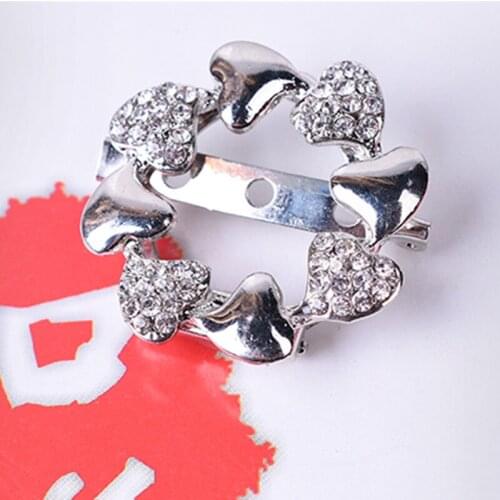 Vintage Silver Plated Rhinestones Flower Brooch Pin Crystal Jewelry Clothes Accessories For Women Scarf Buckle Dual-use Brooches