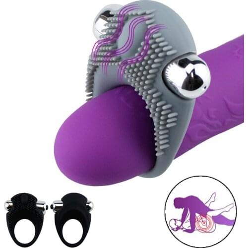 Erotic Bullet Vibrator Penis Vibrating Ring Delay Ejaculation Adult Sex Toys For Men Male Clitoris Massager Cock Silicone Rings