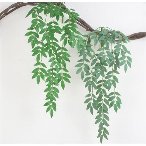 Artificial Willow Leaves Vine Green Plant Fake Wall Hanging Green Plants for Wedding Home Shop Decor Garland Rattan