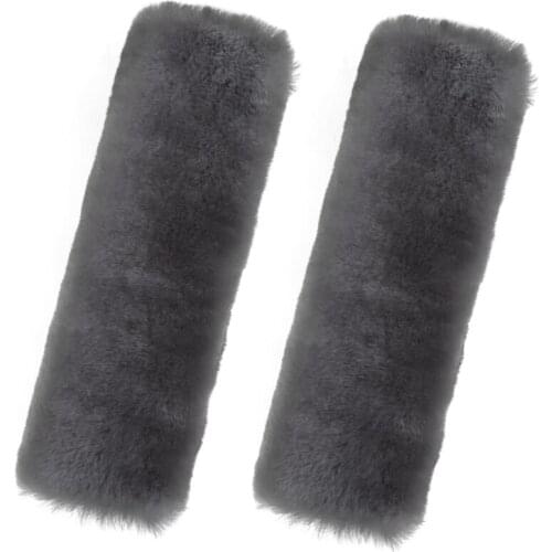 Real Sheepskin Wool Car Seat Safety Belt Pad Cover For Car Accessory Neck Shoulder Strap Cushion Pillow Automobile AU Merino Fur