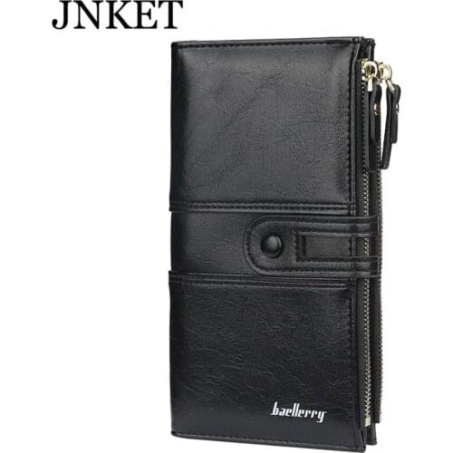 JNKET New Fashion Womens Long Clasp Wallet Multi-functional Cellphone Bag Zippered Pocket Wallet