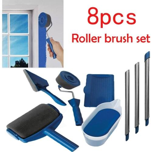 1/5/8pc Multifunctional Wall Decorative Paint Roller Corner Brush Handle Tool DIY Household Easy To Operate Painting Brushes Kit