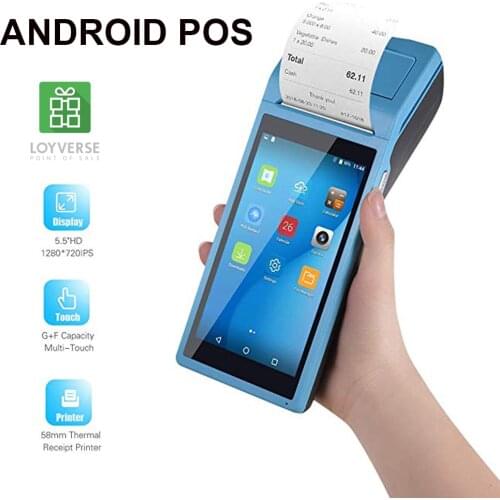 PDA Android Handheld POS Terminal in Printers With Bluetooth WIFI 3G 4G Communication