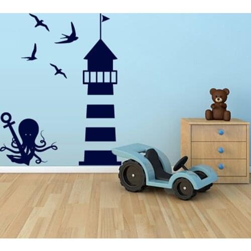 Lighthouse Decal Wall Sticker Vinyl Stickers Decor Mural Art Living Room Home Decoration Lighthouse Wall Decal
