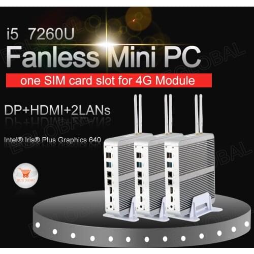 Eglobal Nuc Kaby Lake Fanless Mini PC Core i7 8550U/7560U i5 8250U/7260U Win10 Pro 4K HTPC Micro Computer Nettop HDMI VGA