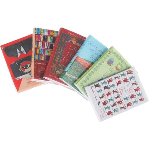 6Pcs/set 1:12 Dollhouse Miniature Book Model Notebook Doll House Study Decor