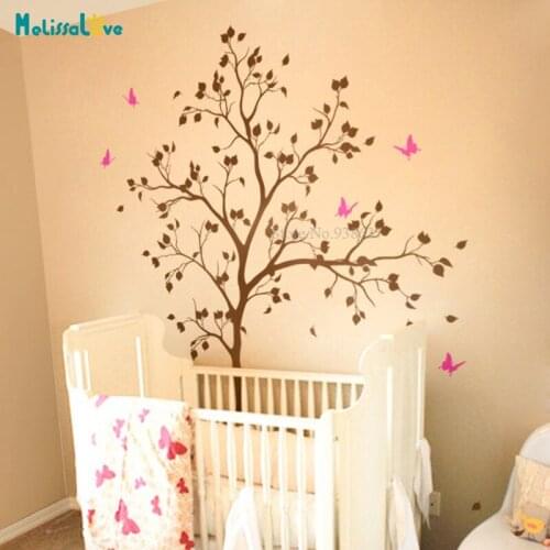 Large Tree Wall Decals Butterfly Sticker Nursery Baby Room Decal Removable Vinyl Wall tattoos Stickers BB026