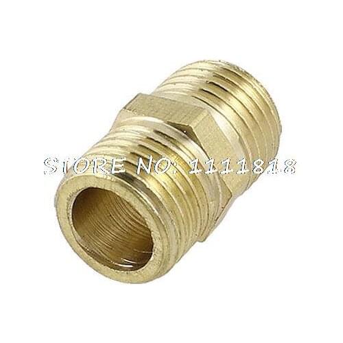 Brass Pneumatic Pipe 1/4" PT to 1/4" PT Male Thread M/M Equal Union Hex Nipple