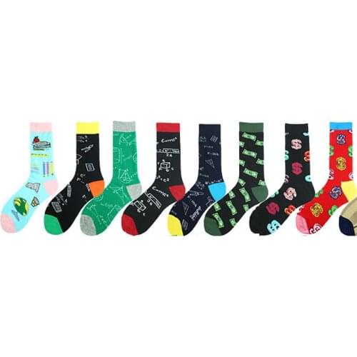 Hot Sale Funny Sock Man New Style Trend Harajuku Unisex Geometry Graph Chess Women Cotton Animal Fruits Casual Men Crew Socks
