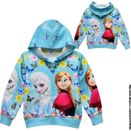 Disney Autumn New Childrens Clothing Cartoon Elsa Jacket Boys Girls Baby Outing Clothes Jacket Children Zipper Cardigan Jacket