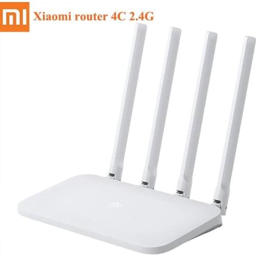 Original Xiaomi Mi WIFI Router 4C 64 RAM 300Mbps 2.4G 4 High-gain Antennas Wireless Routers WiFi Repeater Mi home APP Control