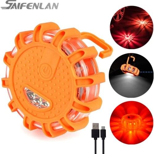 Rechargeable Car LED Road Flash Warning Lights Roadside Safety Emergency Lamp Magnetic Car Beacon Light Outdoor Work Lighting