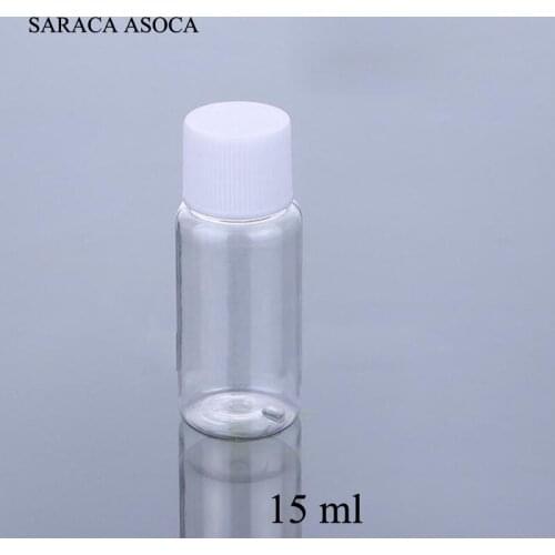 15ml Plastic Refillable Bottle White Rotate Threaded Cap Safety Stopper Cosmetic Emulsion Cream Vesse 100pcs/lot
