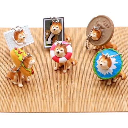 Qualia Capsule Toys Gashapon Japanese Anime Cute Animal Clamped Shiba Inu Dog Series3 Doll Ornaments