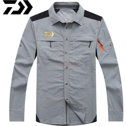 Daiwa New Quick Dry Outdoor Mens Summer Shirts Breathable Removable Sports Fishing Trekking Hiking Male Fishing Clothing