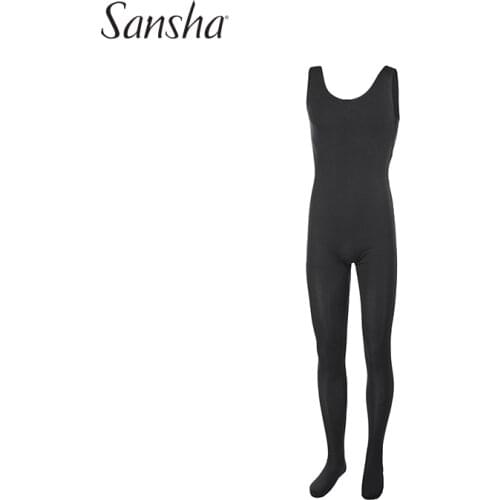 Sansha Mens Footed Unitard Sleeveless Cotton Spandex Dance Gym Fitness Unitard Bodysuit Ballet Leotards Dancewear 58AG0015
