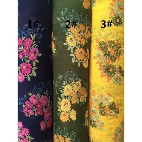 150cm width Chiffon crepe fabric big flowers pattern can see through for skirt suit-dress headband CH-7510