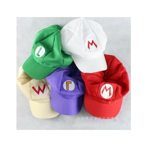Super Mario Octagon Dresses Hat Super Mario Brothers cosplay Hat Red and Green Five Colors