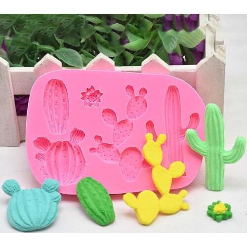 2020 New Cactus Shape Silicone Mould Succulent Plants Silicone Cake Mold To Desert Themed Cakes Flower Sugarpaste