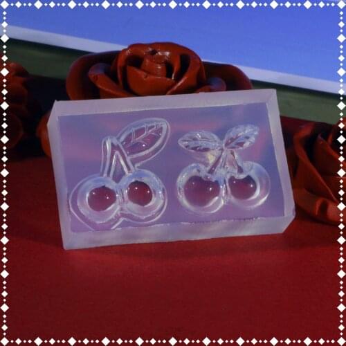 GLADZGT Cherry DIY Silicone Crystal Drop Rubber Mold Transparent Clear Handmade Jewelry Mould Tools for jewelry