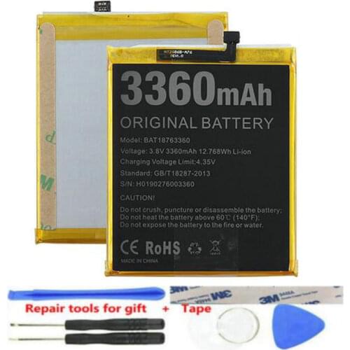 For Doogee N10 Original Battery 3360mAh Replacement Re-charger Mobile Phone Big Batteries Tested For Doogee Y7