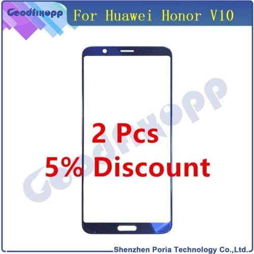 Front Screen Outer Lens For Huawei Honor V10,Glass Outer Lens Cover Screen For Huawei Honor V10,Not digitizer and Not LCD
