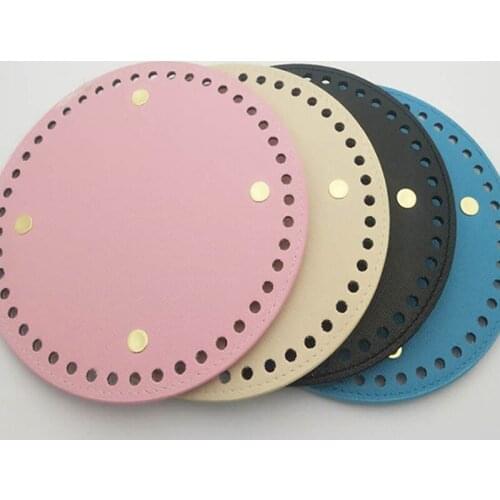 High Qualtiy Round Leather Bottom With Holes Rivet For Knitting Bag Handbag DIY Women Shoulder Crossbody Bags Accessories