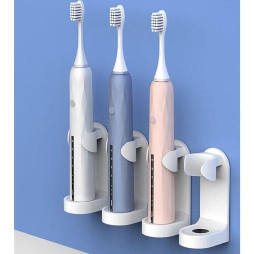 1Pc Traceless Stand Rack Toothbrush Organizer Electric Toothbrush Wall-Mounted Holder Space Saving Bathroom Accessories