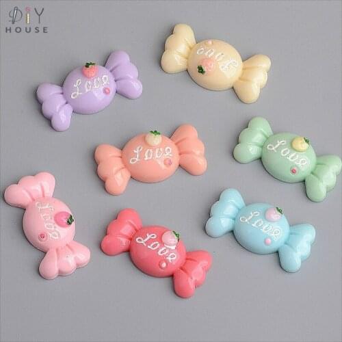 10/20/30Pcs Color Fruit Candy Flatback Planar Resin Accessories DIY Craft Supplies Headwear Materials Phone Shell Embellishments