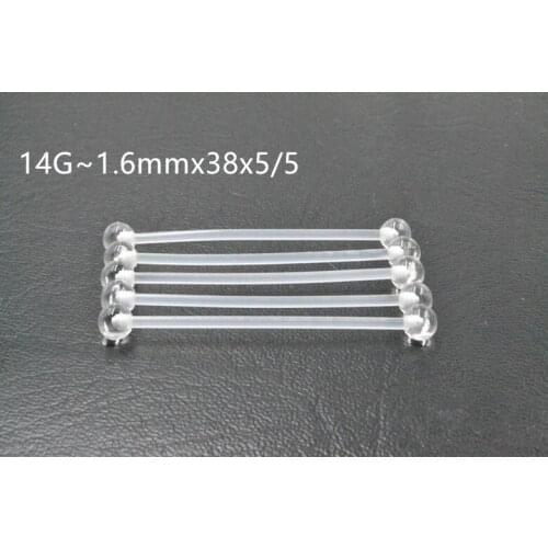 100pcs Body Piercing Jewelry - UV Flexible Long Bar barbells Retainer Sleeping Piercing Industrial Bar 1.6x38x5/5mm Ear Helix